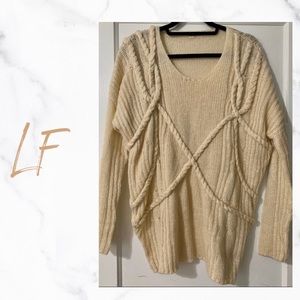 LF Store Oversized Cream Sweater size S/M